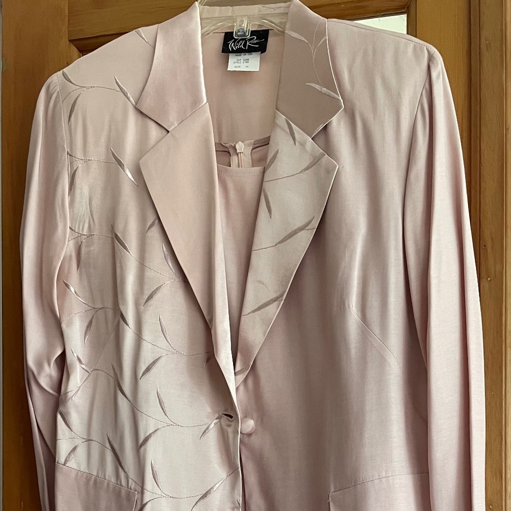 WILD ROSE -2 Piece Dressy Outfit-Satin Accent Jacket with Ankle length dress